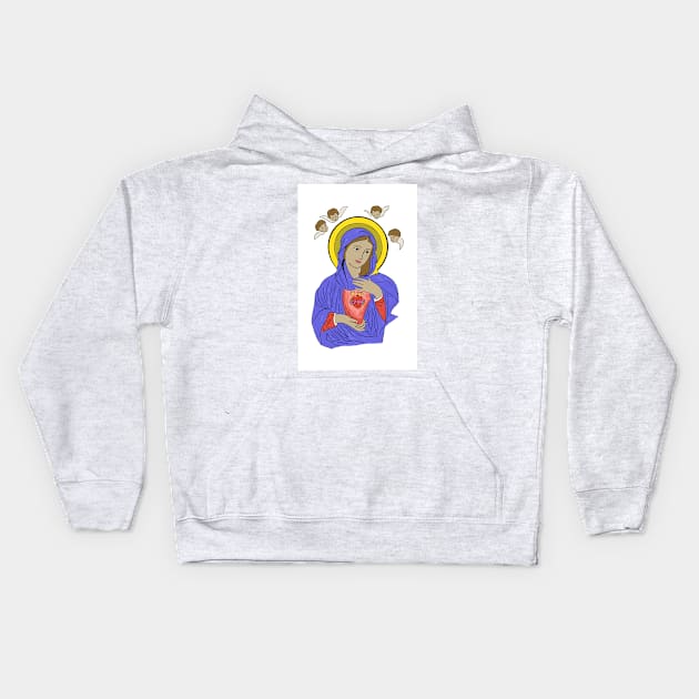 The Blessed Virgin Mary Kids Hoodie by moanlisa